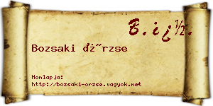 Bozsaki Örzse névjegykártya